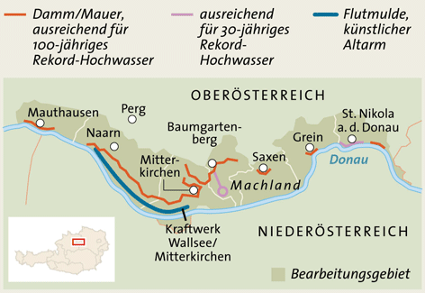 Karte des Machlanddamms