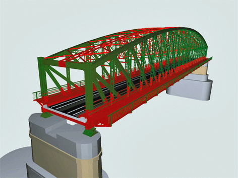Eisenbahnbrücke Linz Modell