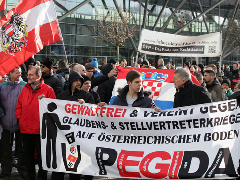 pegida-Kundgebung in Linz
