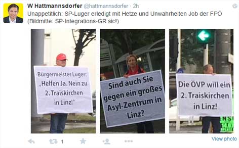 Hattmannsdorfer zu SPÖ-Plakataktion auf Twitter