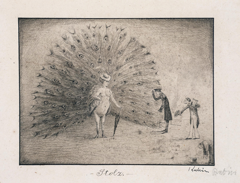 Alfred Kubin, "Stolz", um 1899, Tusche