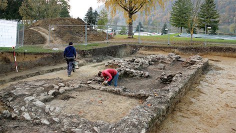 Ausgrabung eines römischen Bades
