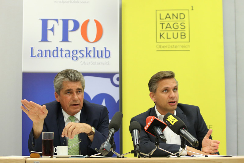 V.l.: LAbg. Herwig Mahr (FPÖ), LAbg. Wolfgang Hattmannsdorfer (ÖVP)