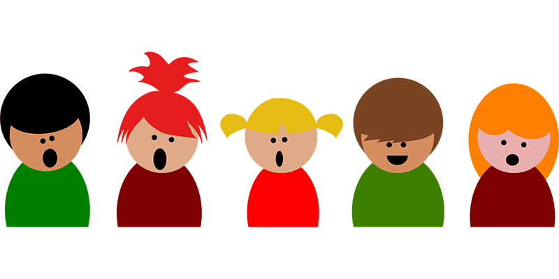 Zeichnung singender Kinder