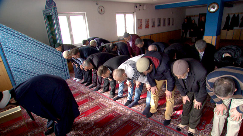 Betende in Moschee